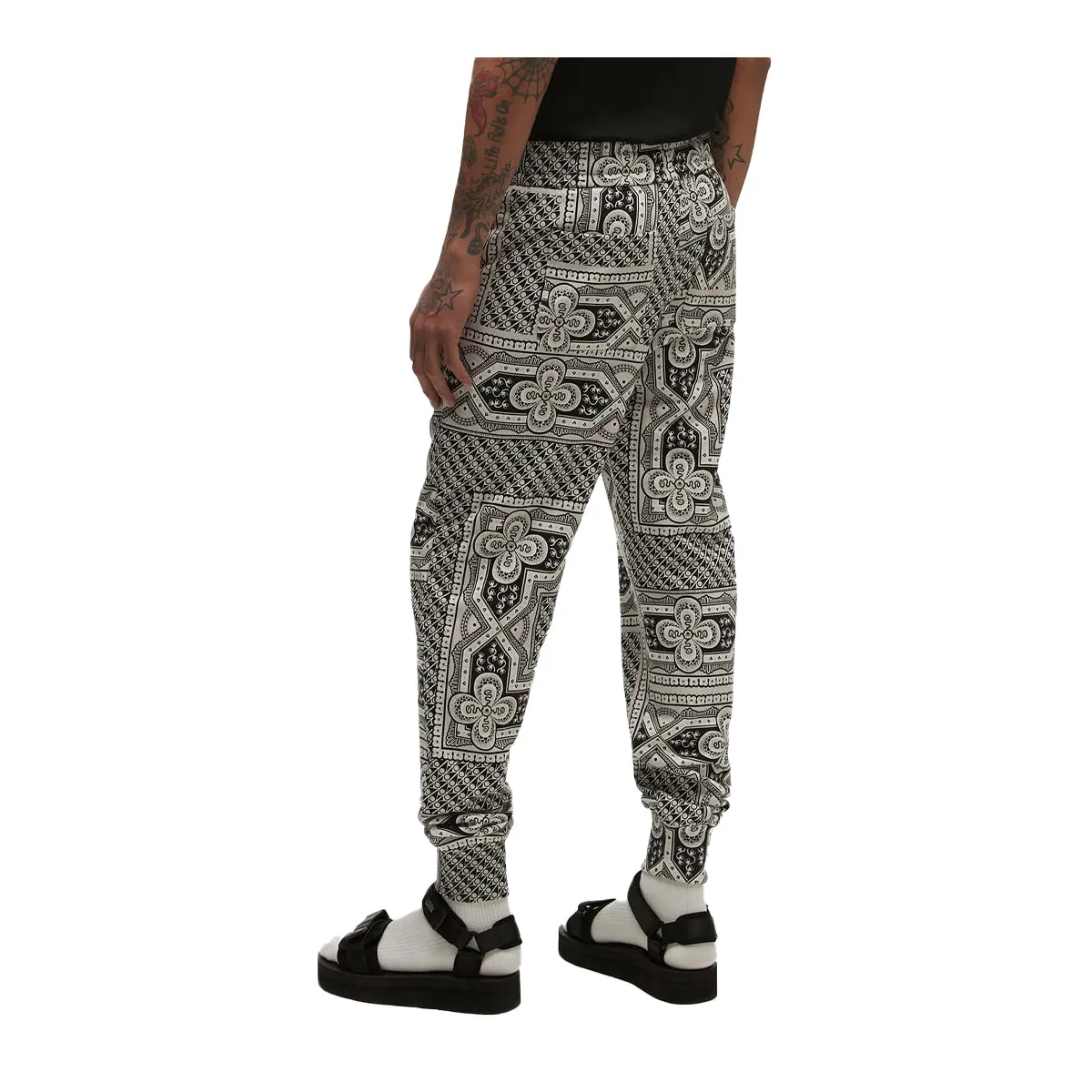 Moose Knuckles Unisex Brooklyn Joggers M13UR768-1124 Willow Grey Bandana Print