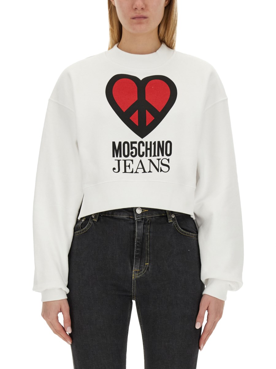 MOSCHINO JEANS      FELPA IN COTONE CON LOGO 