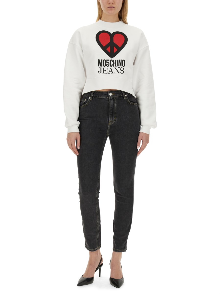 MOSCHINO JEANS      FELPA IN COTONE CON LOGO 