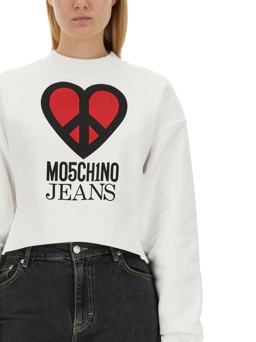 MOSCHINO JEANS      FELPA IN COTONE CON LOGO 