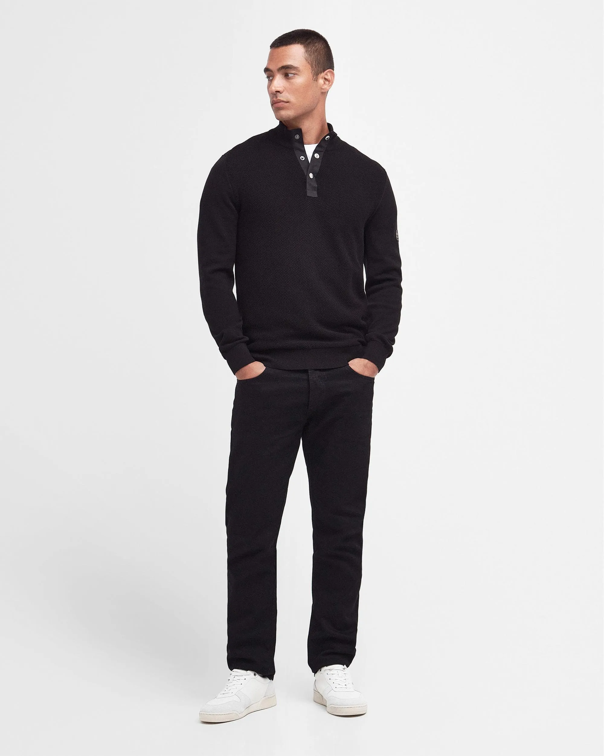 Murrey Quarter Placket Mens Knitted Jumper