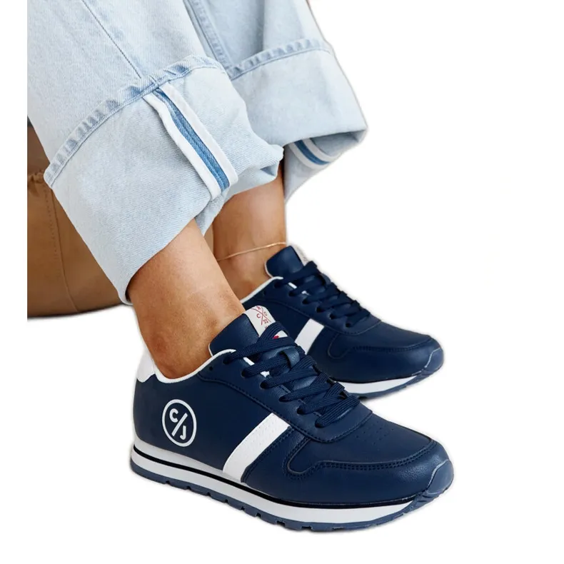 Navy blue women's sneakers by Cross Jeans