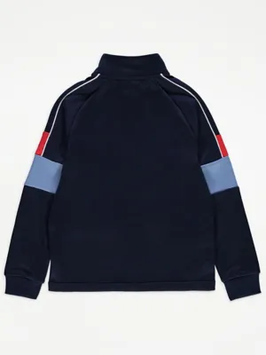 Navy Colour Block Legacy Edition Zip Up Tracksuit | Kids | George at ASDA