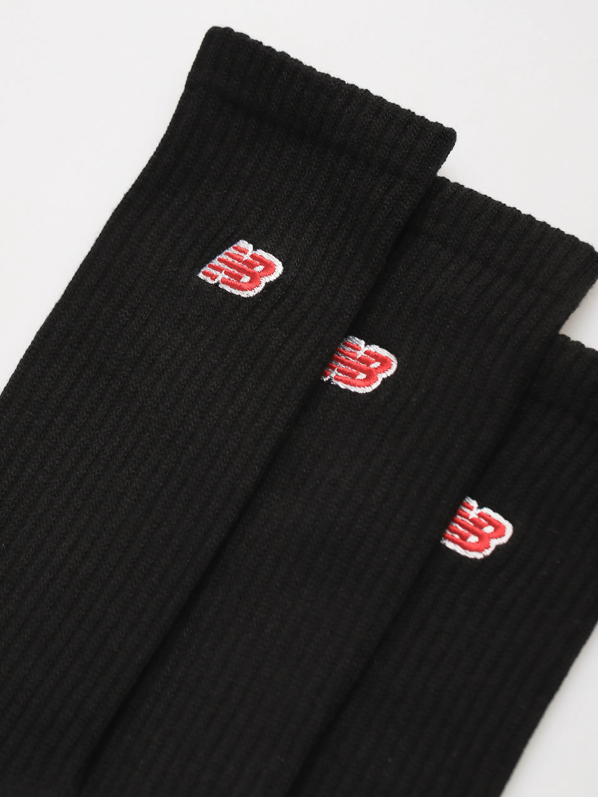 New Balance Patch Logo Crew 3pk Socks (black)