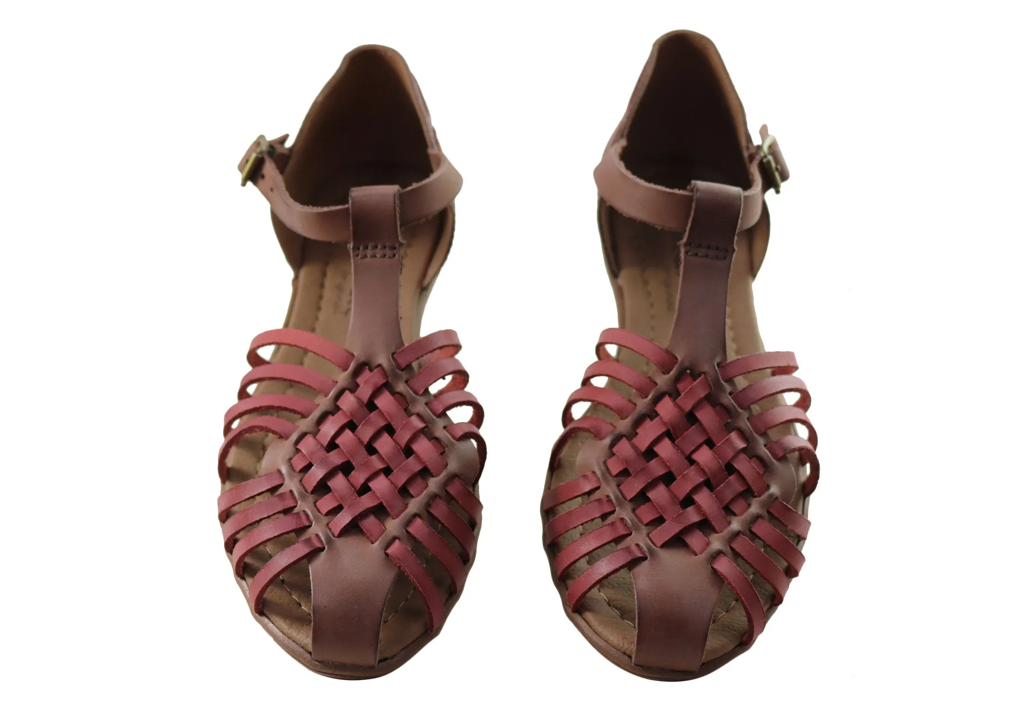 New Face Jazaline Womens Comfortable Closed Toe Leather Sandals