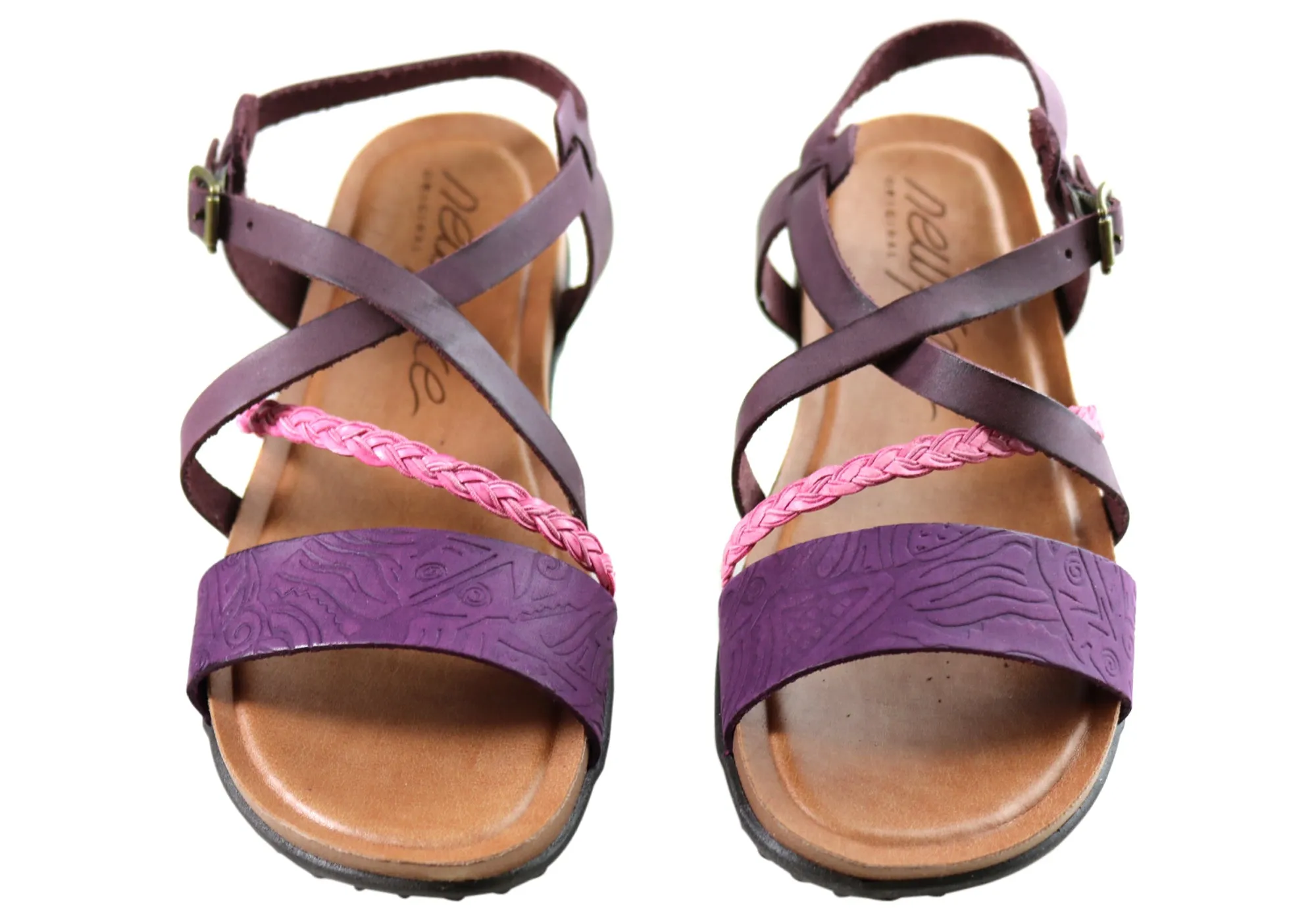 New Face Laurina Womens Comfortable Leather Sandals Made In Brazil