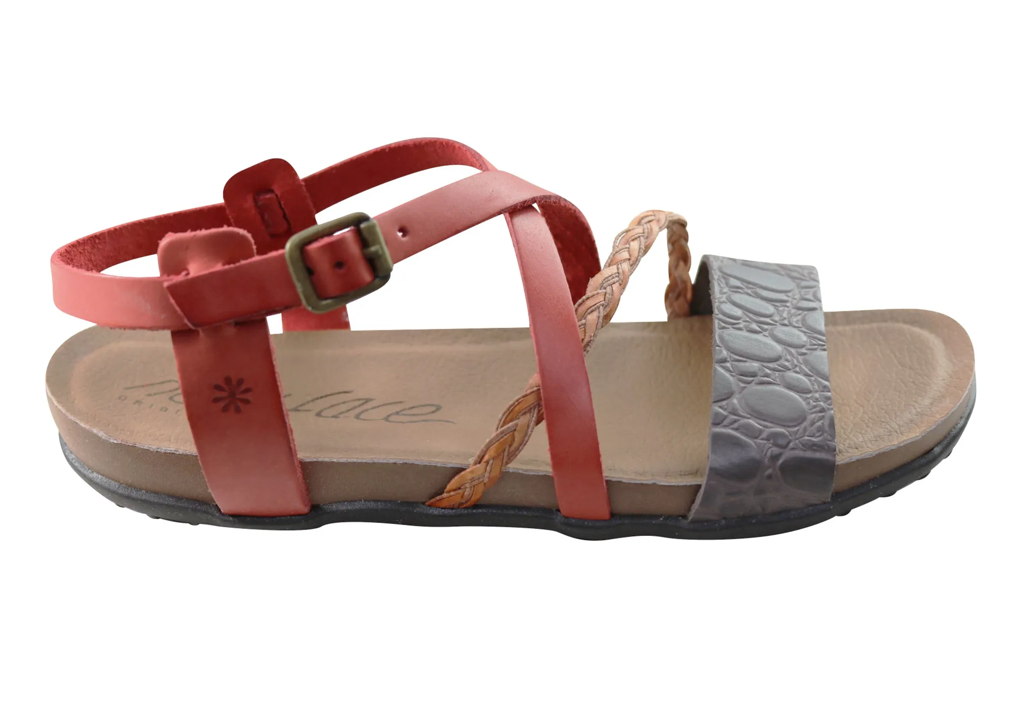 New Face Laurina Womens Comfortable Leather Sandals Made In Brazil