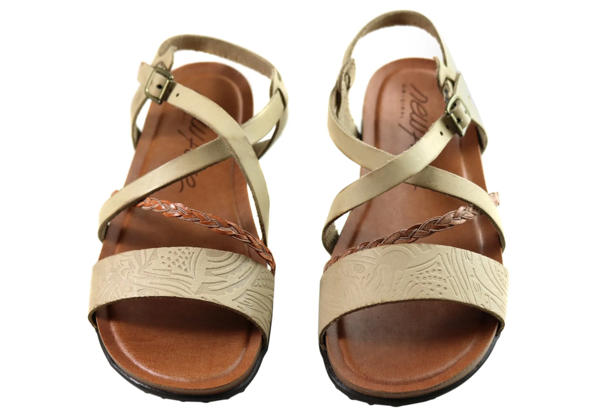 New Face Laurina Womens Comfortable Leather Sandals Made In Brazil