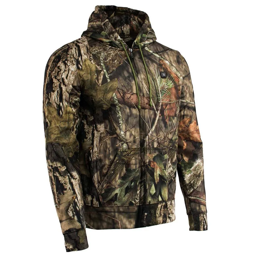 Nexgen Heat Men's Camouflaged Heated Zipper Hoodie with Battery