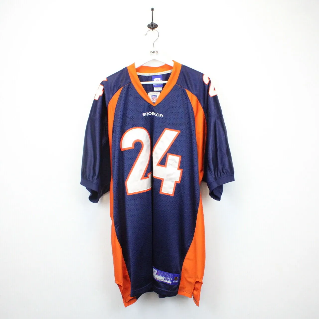 NFL REEBOK 00s Denver BRONCOS Jersey Navy Blue | XXXL