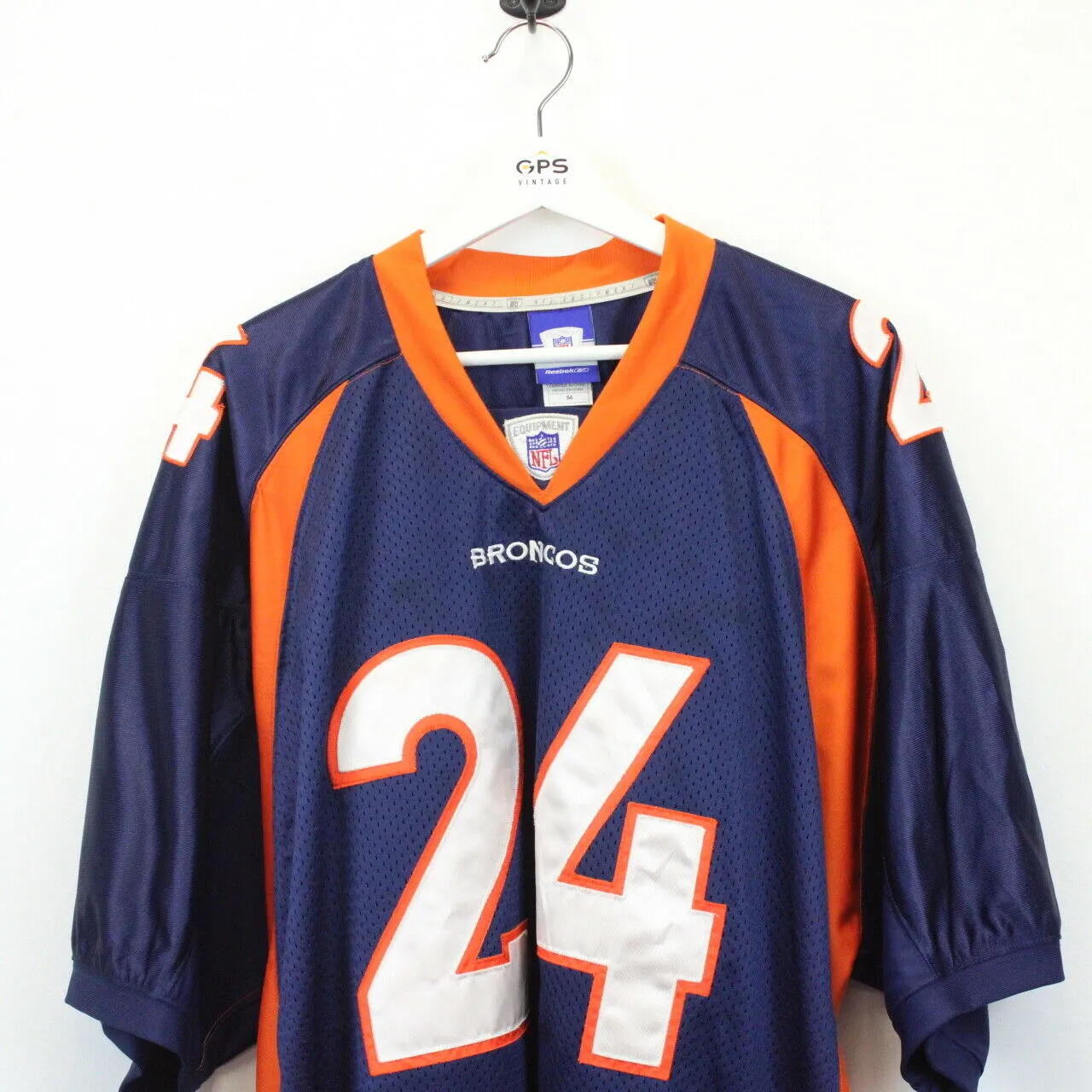 NFL REEBOK 00s Denver BRONCOS Jersey Navy Blue | XXXL