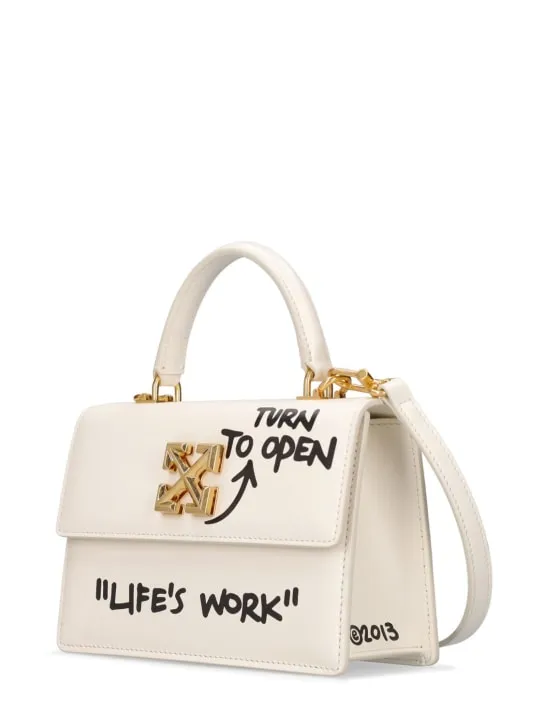 Off-White   Jitney 1.4 leather top handle bag 