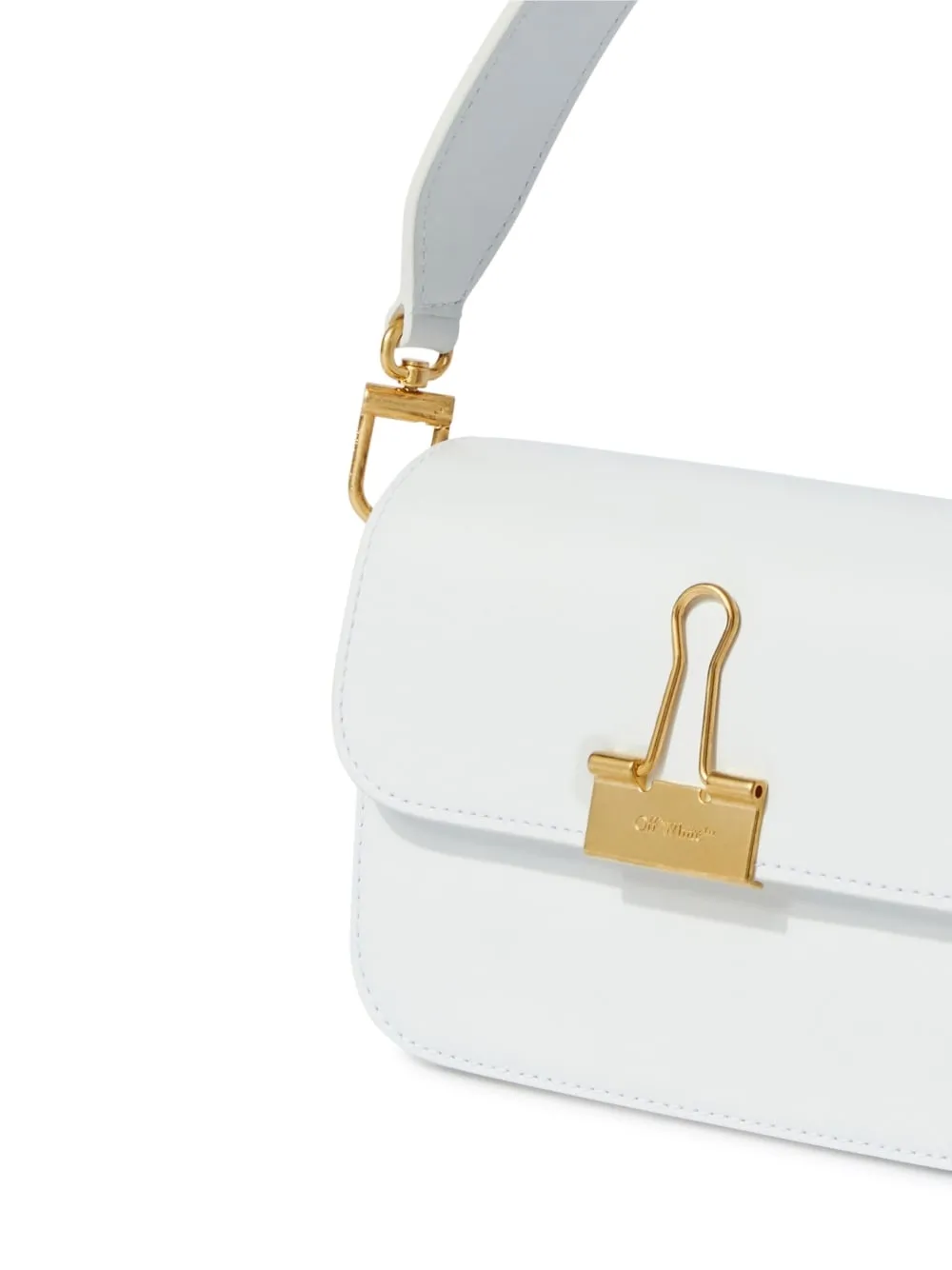 Off White    Off White Binder Small Leather Shoulder Bag