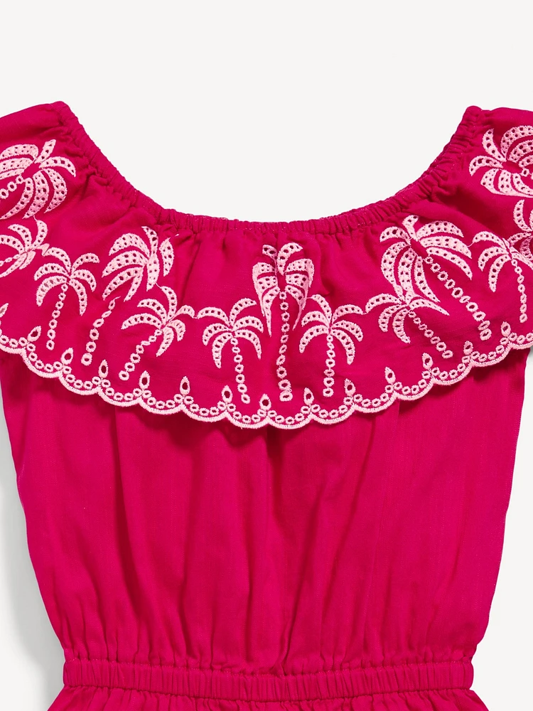 Old Navy Ruffled-Trim Embroidered Romper for Toddler Girls