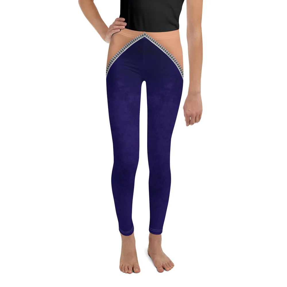 Open Zipper Youth Leggings