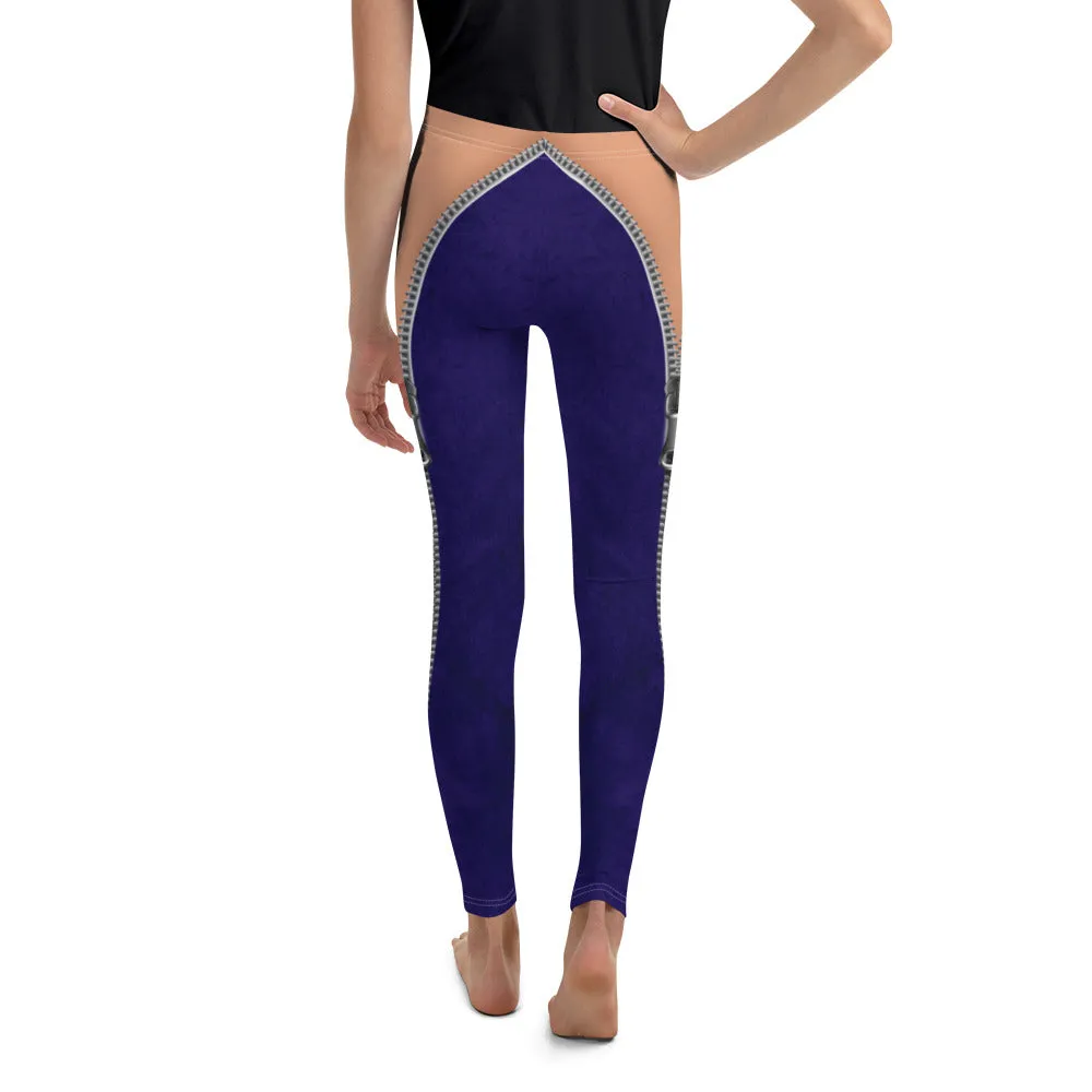 Open Zipper Youth Leggings