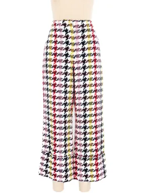 Oscar de la Renta Multicolor Houndstooth Trousers