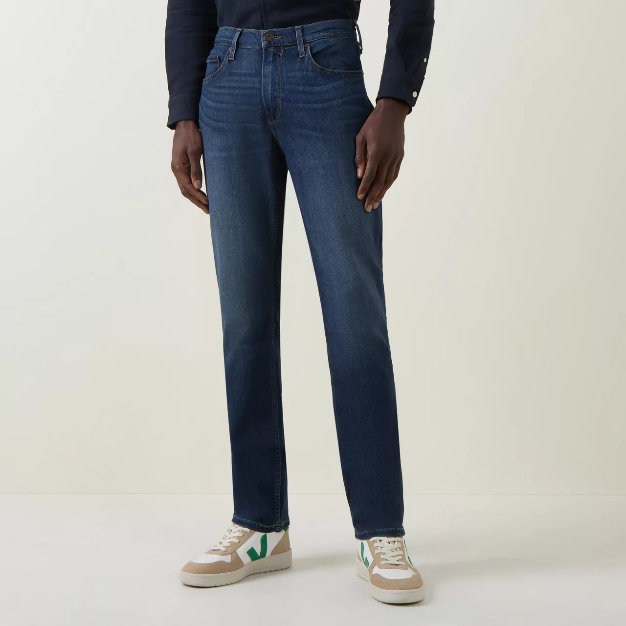 PAIGE Federal Mid-Rise Straight Leg Jeans - Blue