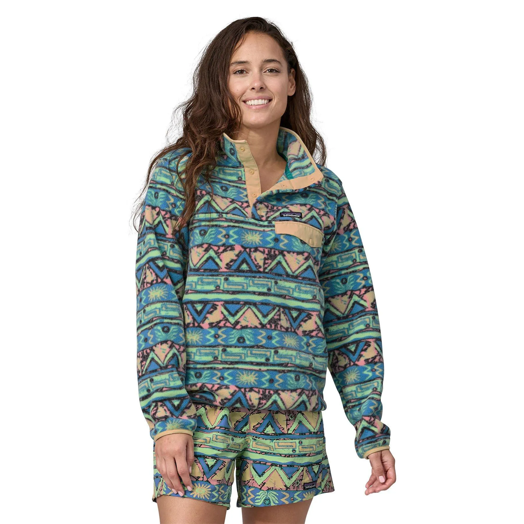 Patagonia Women's Lightweight Synchilla Snap-T Pullover - High Hopes Geo | George Fisher