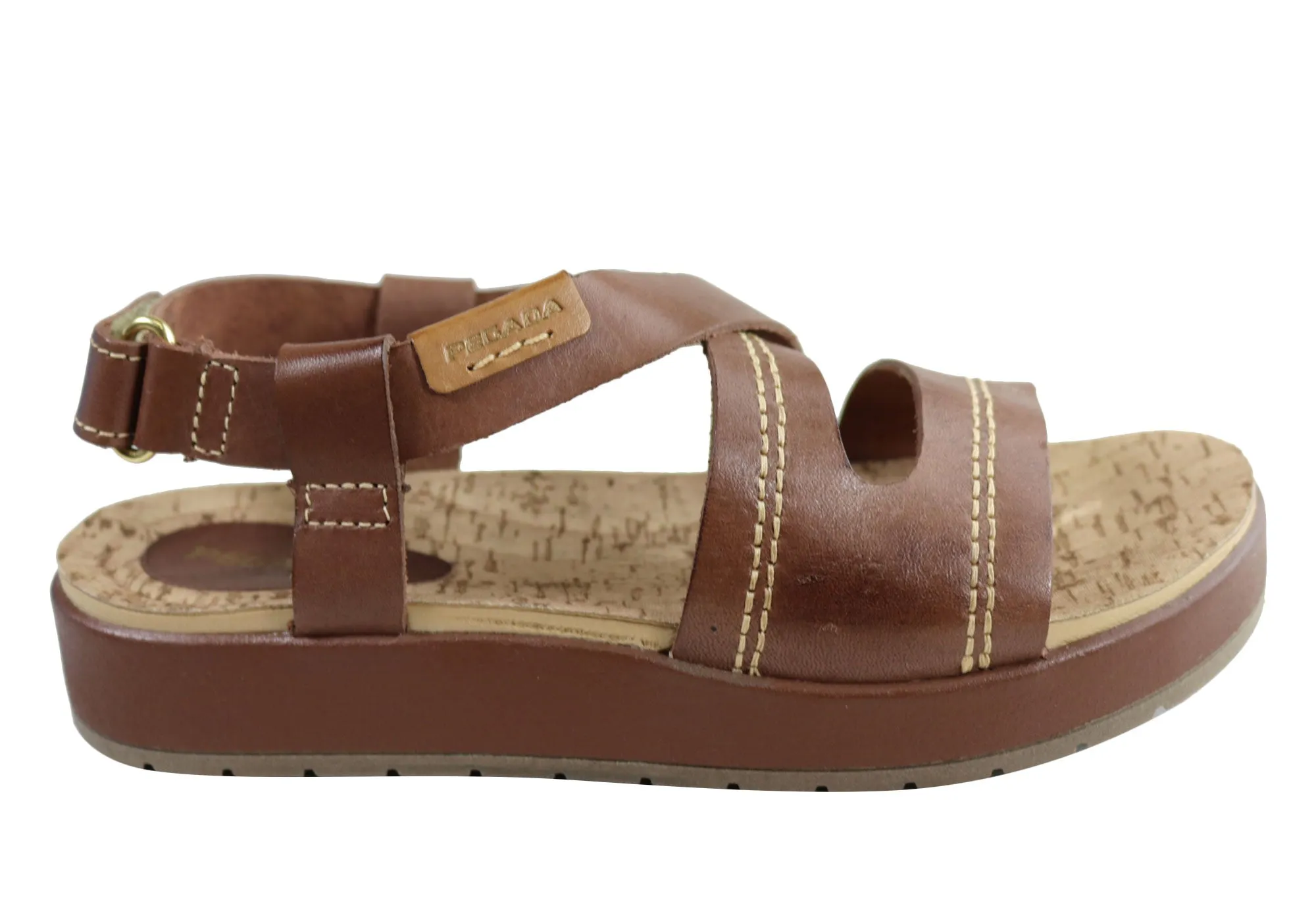 Pegada Tracie Womens Comfort Cushioned Leather Sandals Made In Brazil