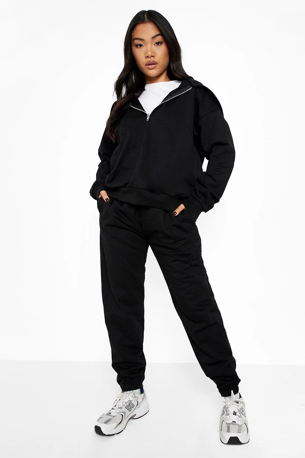 Petite 1/2 Zip Extended Funnel Neck Tracksuit