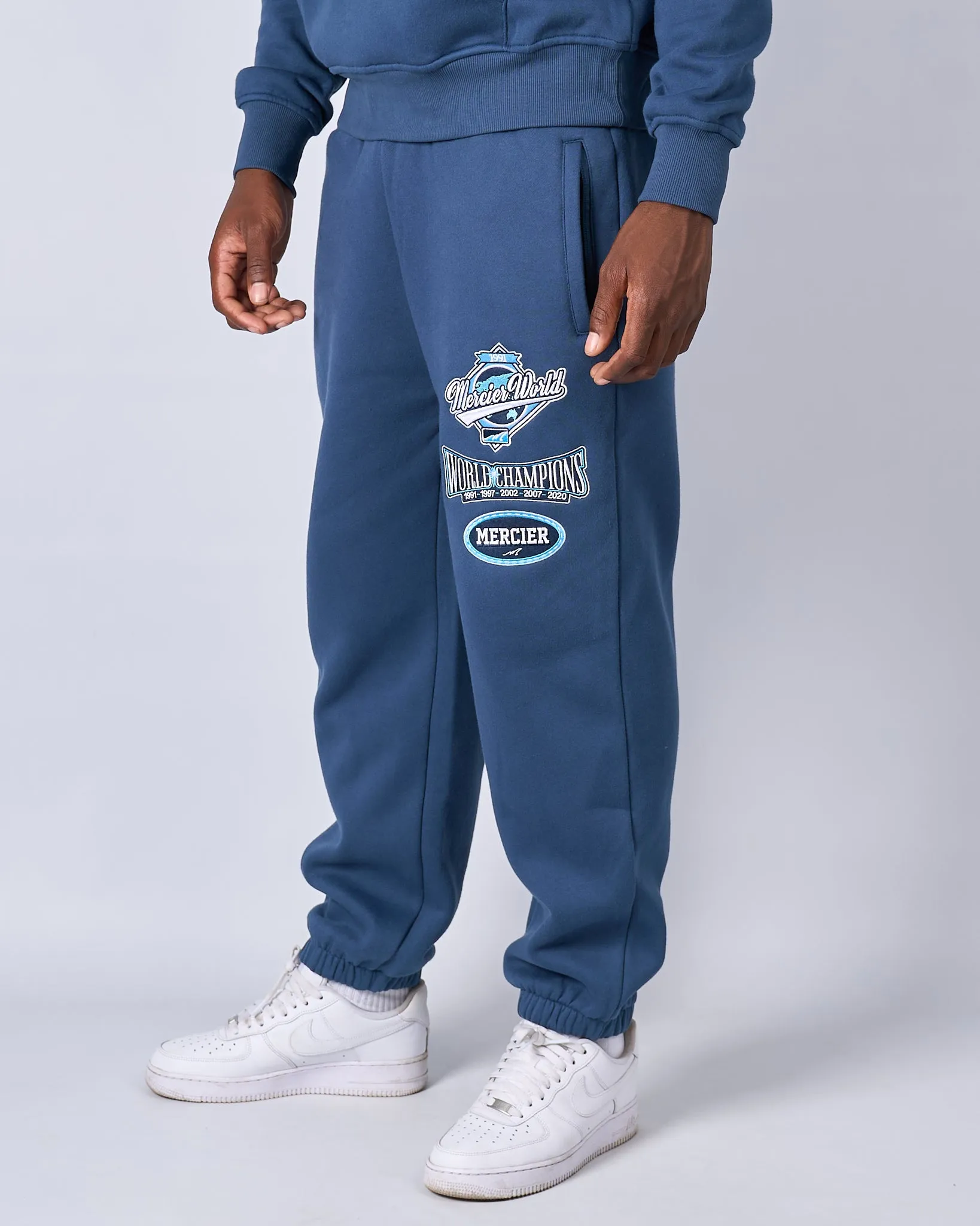 Petrol Mercier World Embroidered Joggers