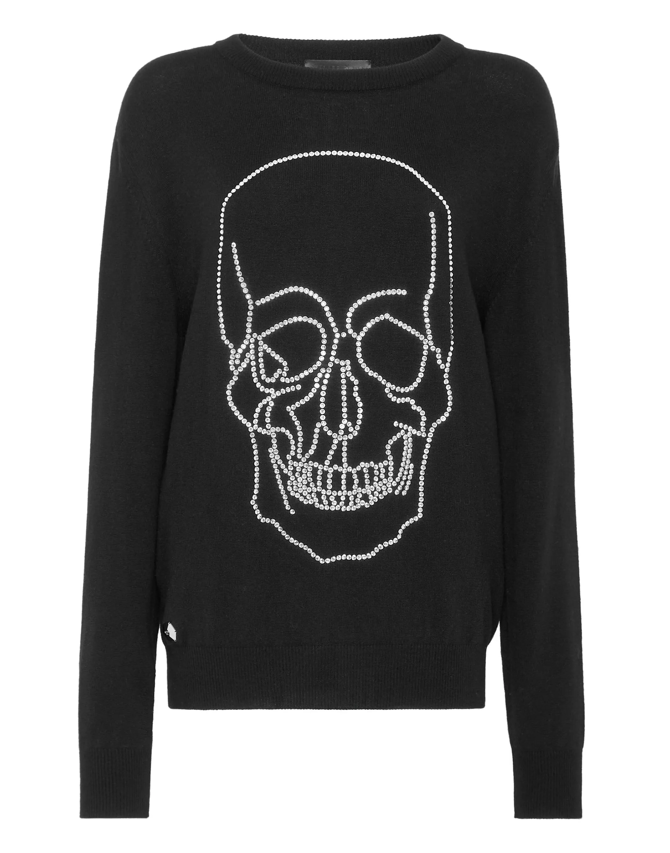 PHILIPP PLEIN Cashmere Pullover Round Neck LS with Crystals