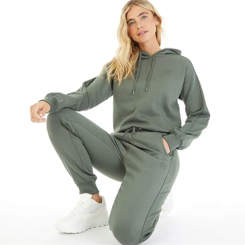 Pindydoll Womens Orla Two Piece Hoodie And Joggers Set Khaki