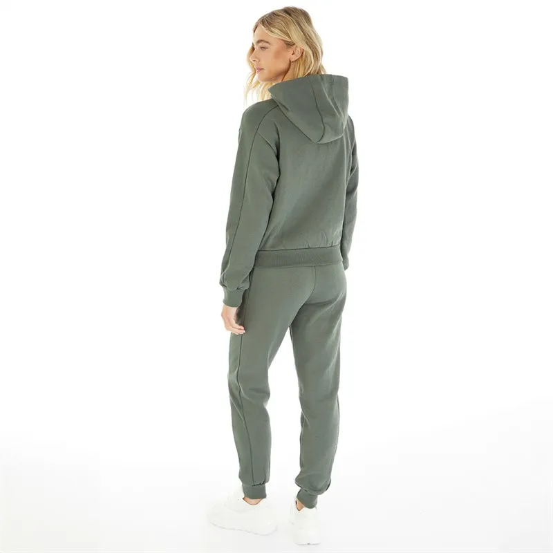 Pindydoll Womens Orla Two Piece Hoodie And Joggers Set Khaki