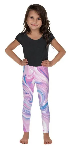 Pink & Blue Marble Kid's Leggings