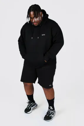 Plus Size Man Dash Hooded Short Tracksuit