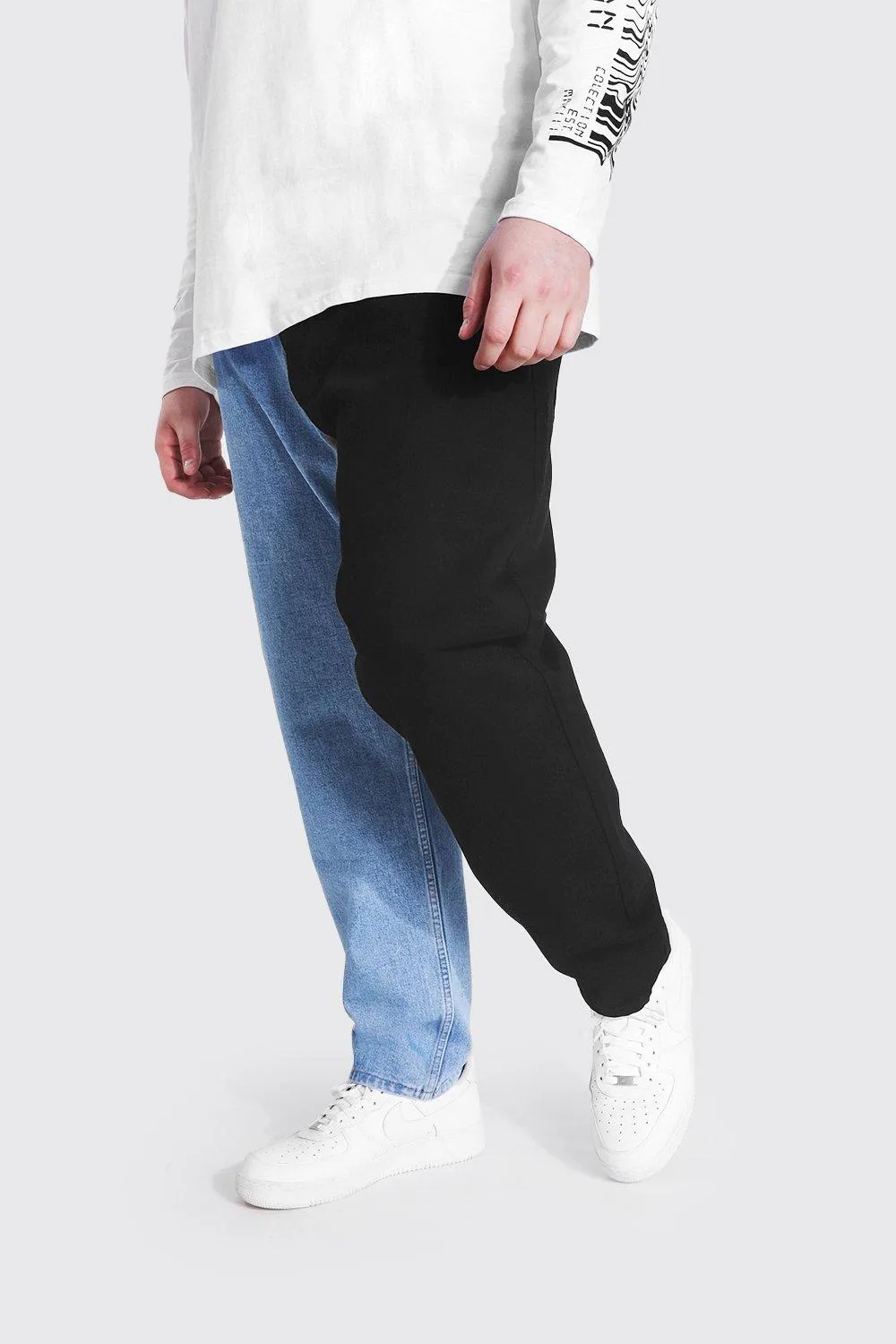 Plus Size Slim Fit Spliced Jeans