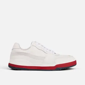 Poseidon White/Red Leather Low Top Sneakers