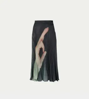 Printed Hand Pleated Skirt