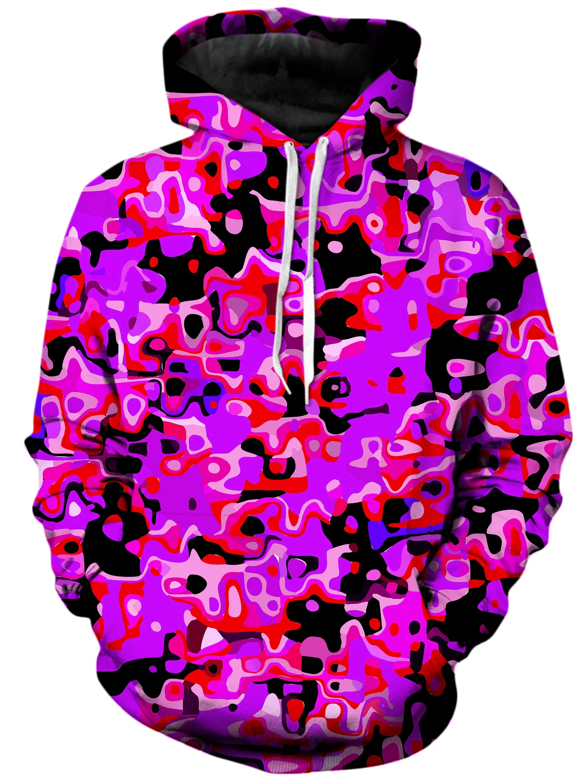 Purple Red and Black Rave Camo Melt Hoodie and Joggers Combo