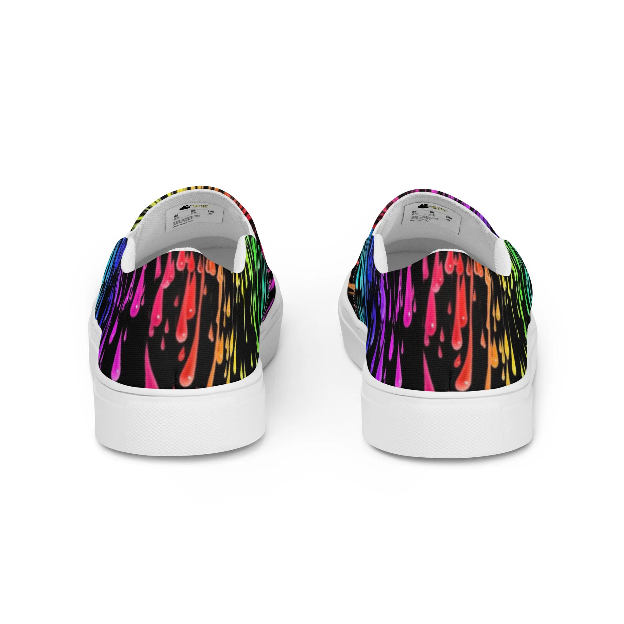 Rainbow Drip Women’s Slip-on Canvas Shoes