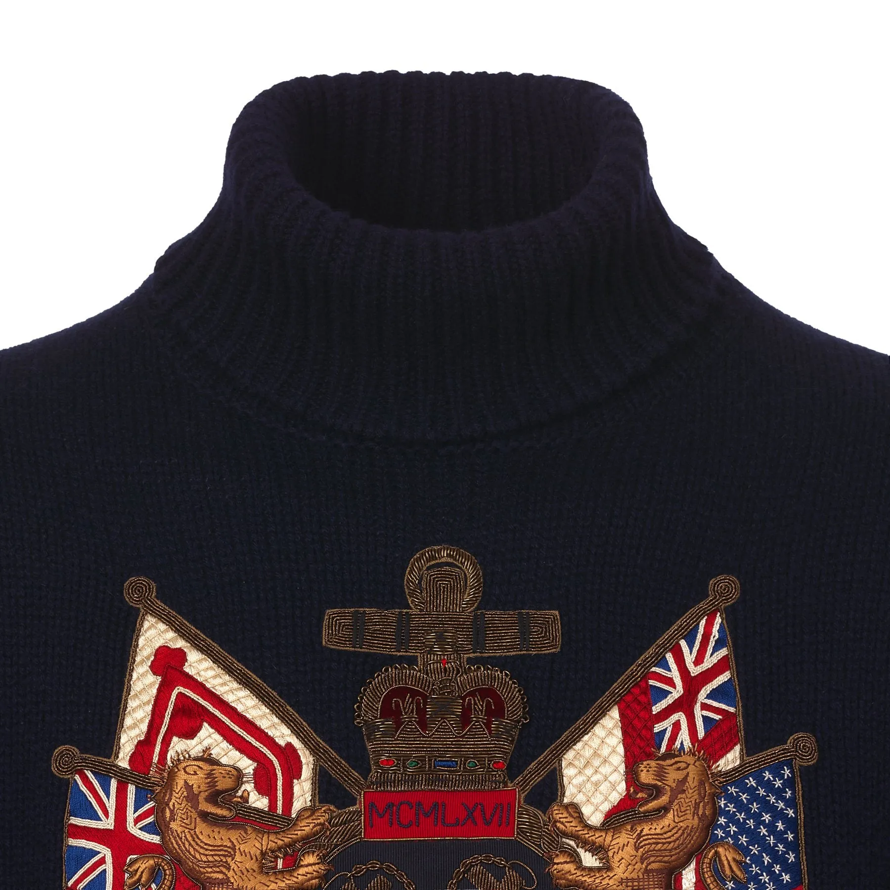  Ralph Lauren Cashmere Roll-Neck Pullover in Navy Blue