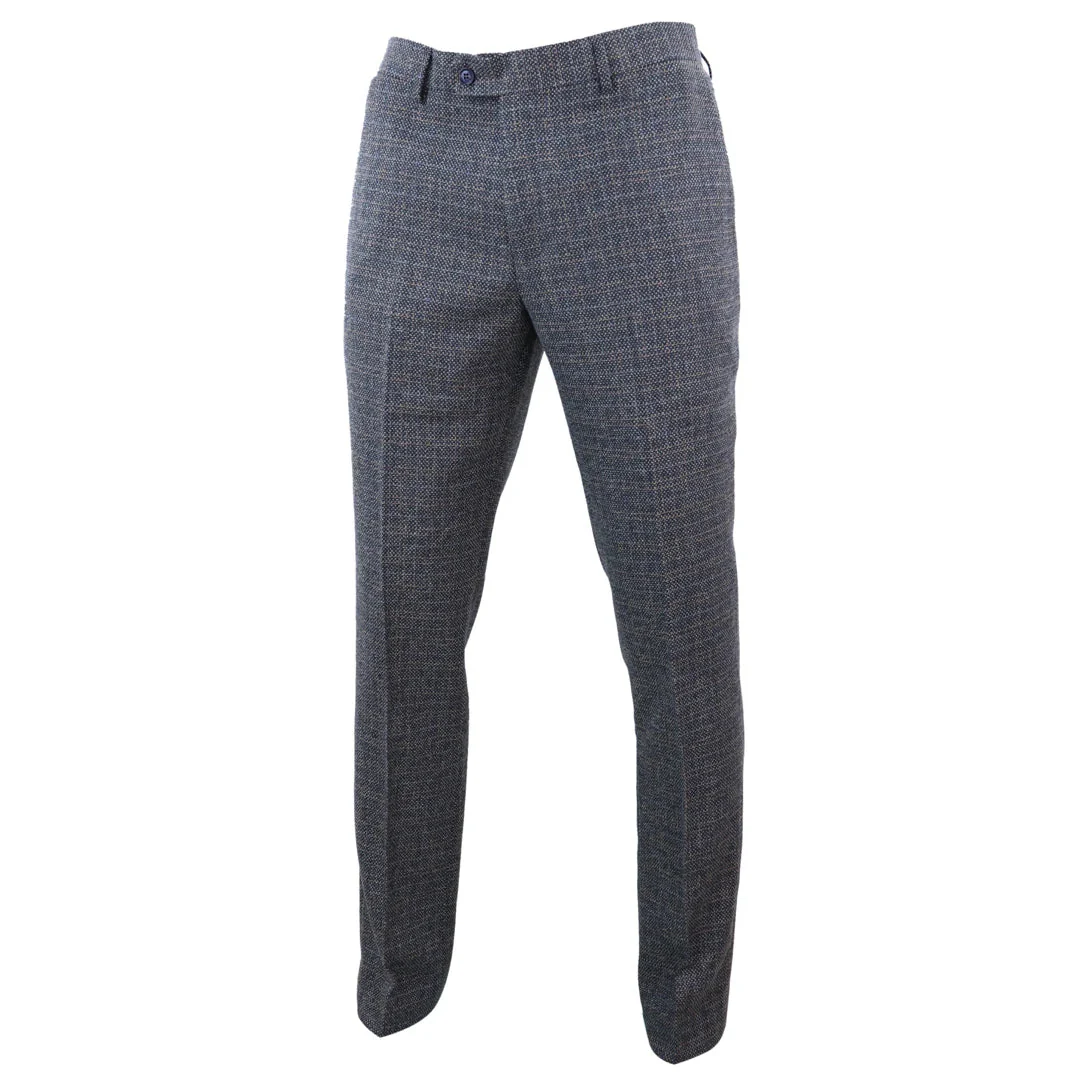 Ralph - Men's Navy Tweed Trousers