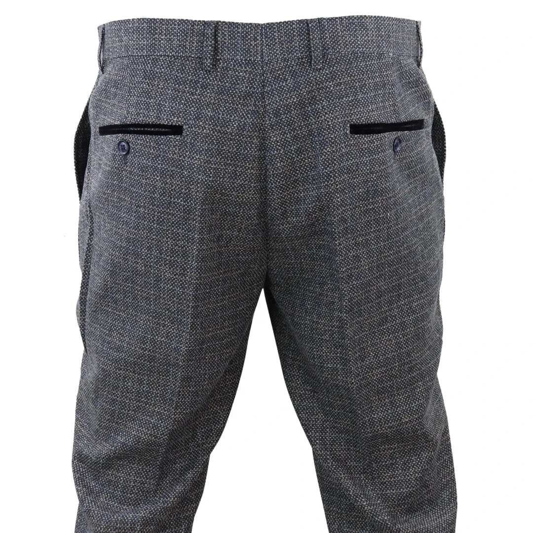 Ralph - Men's Navy Tweed Trousers