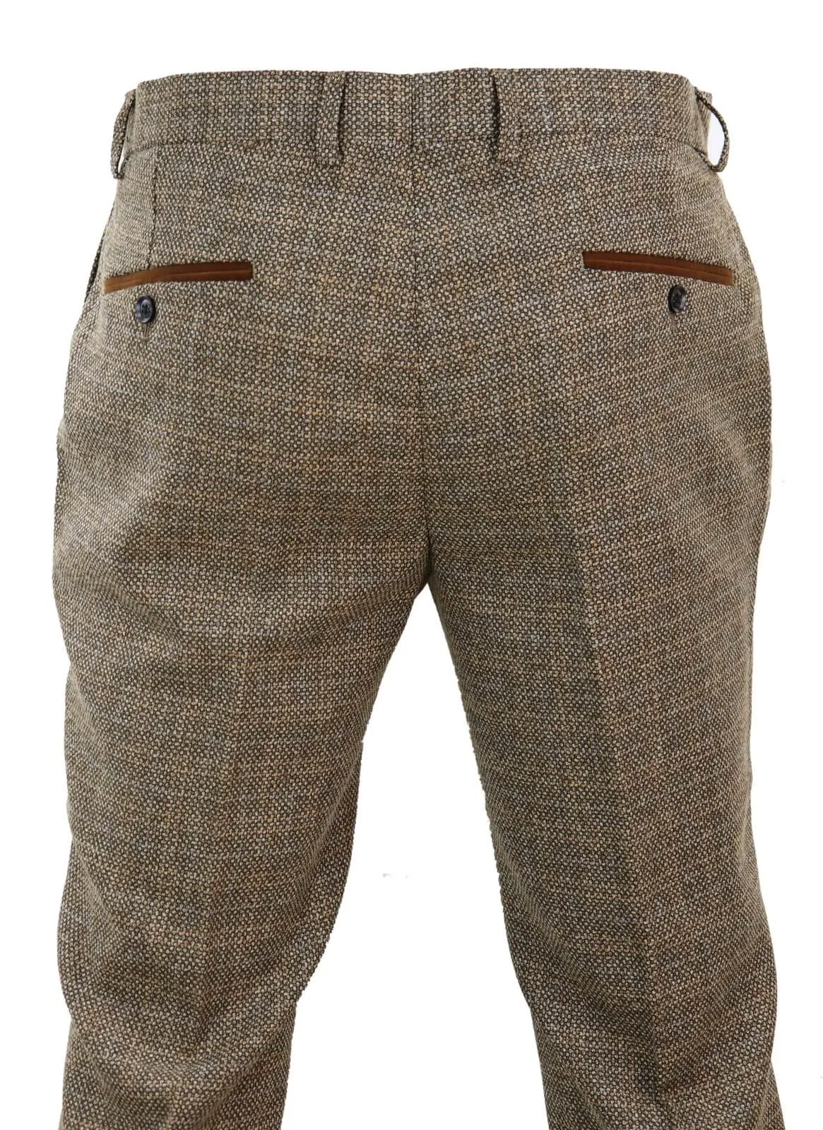 Ralph - Men's Tweed Brown Trousers