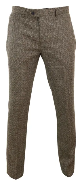 Ralph - Men's Tweed Brown Trousers