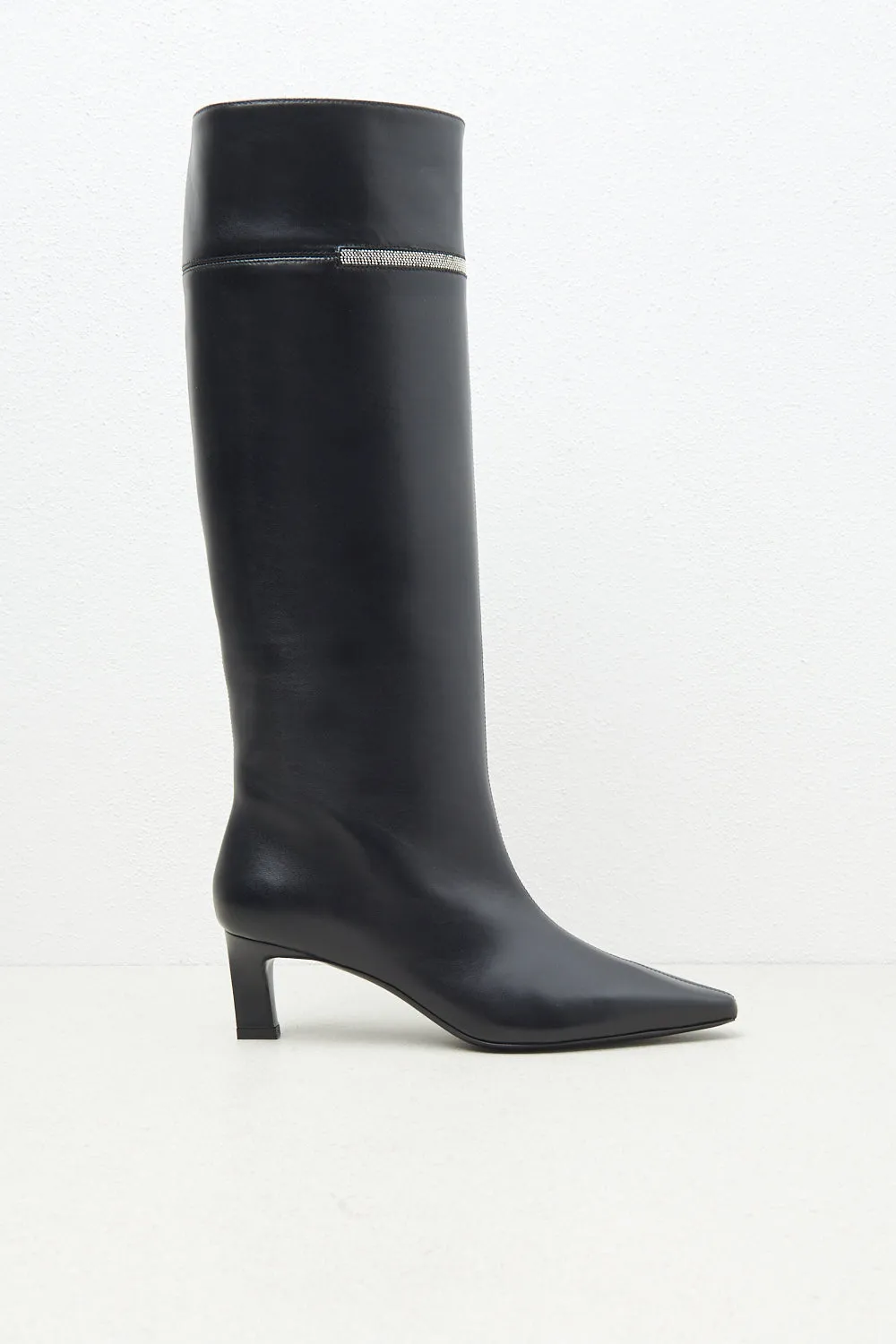 Real leather high heel boot