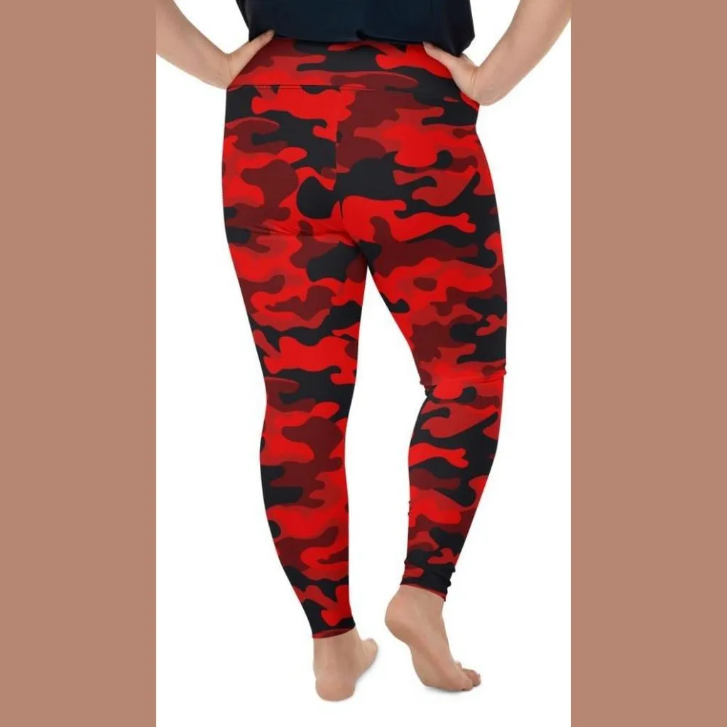 Red Camo Plus Size Leggings