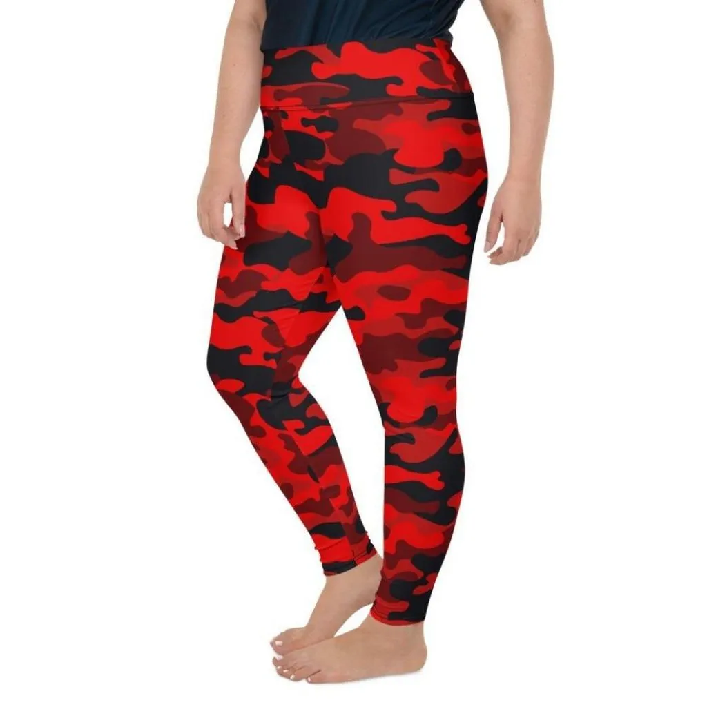 Red Camo Plus Size Leggings