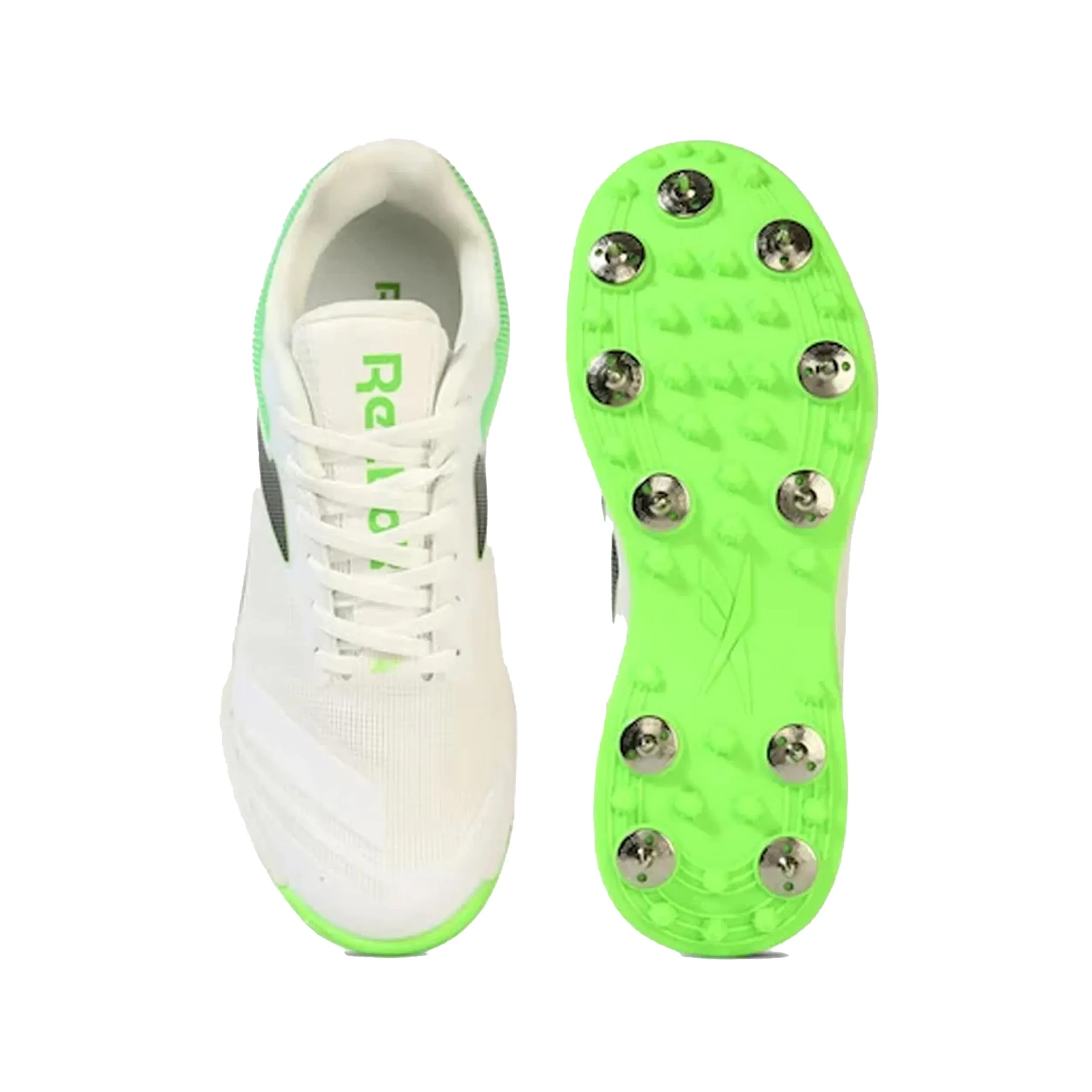 Reebok All Round Kaiser Cricket Spike Shoes (White/Black/Lime-R)  DOD