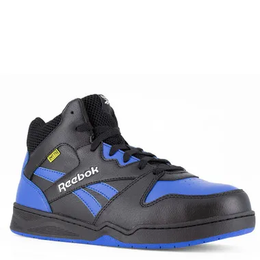 Reebok BB4500 WORK HIGH TOP Composite Toe Met Guard Sneakers Black and Blue