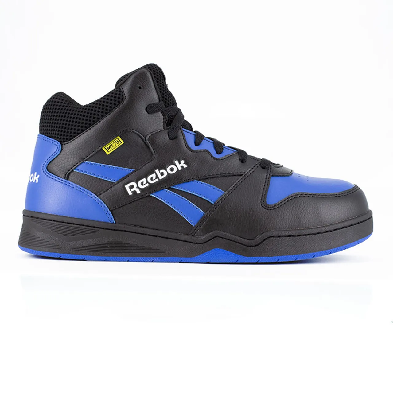 Reebok BB4500 WORK HIGH TOP Composite Toe Met Guard Sneakers Black and Blue