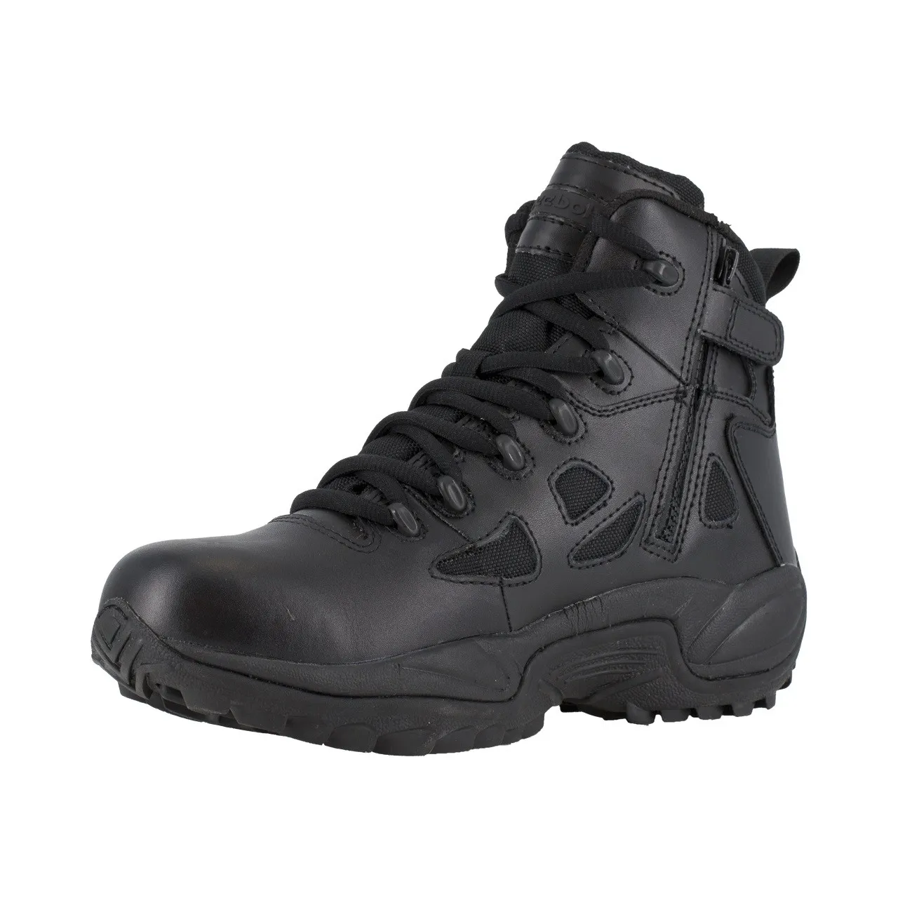 Reebok Men's Rapid Response RB Stealth 6" Boot with Side Zipper Black