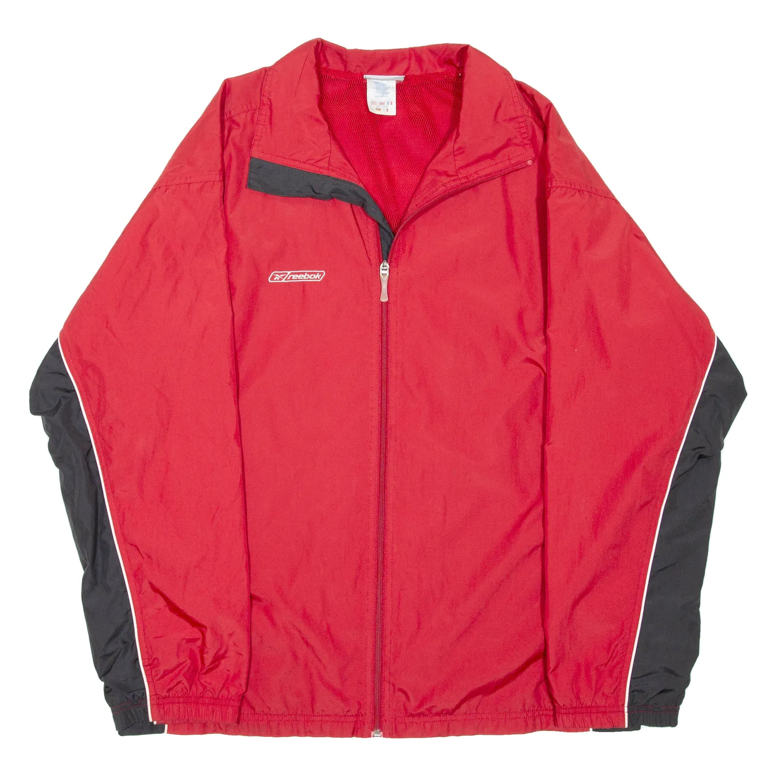 REEBOK Mens Track Jacket Red Nylon L