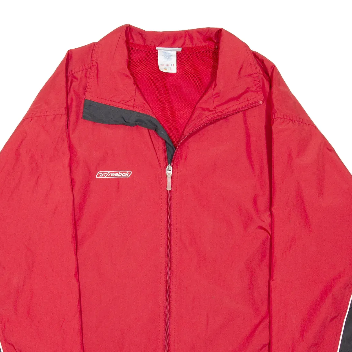 REEBOK Mens Track Jacket Red Nylon L